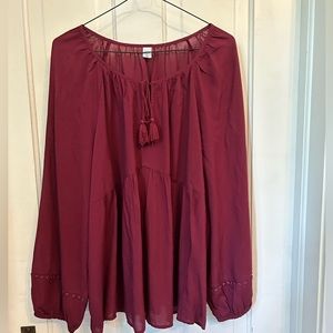 Old Navy Women’s Burgundy Peasant Top